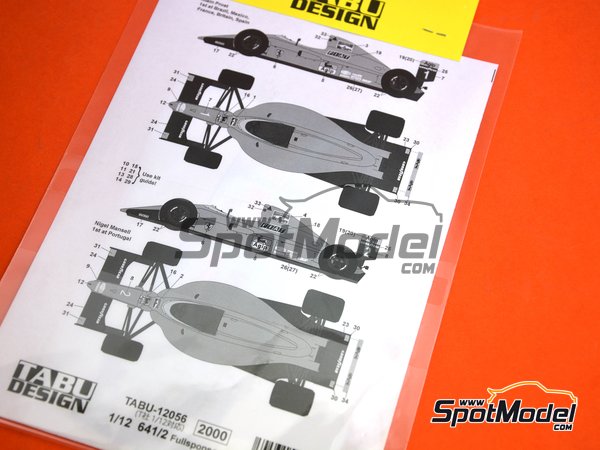 Tabu Design TABU12056D: Marking / livery 1/12 scale - Ferrari 641
